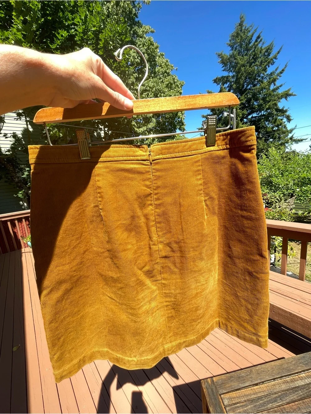 J. Crew Mustard Yellow Corduroy Button-Front Mini Skirt